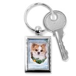 Puppy watching snow Key Chain (Rectangle)