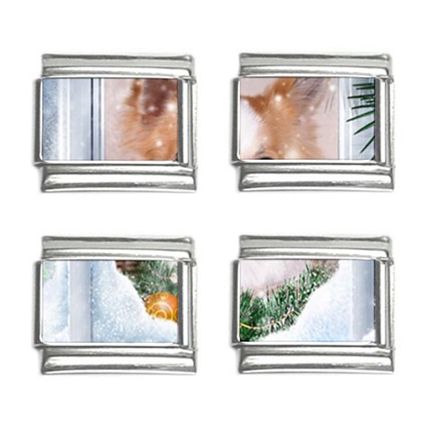 Puppy watching snow 9mm Italian Charm (4 pack) from ArtsNow.com Front