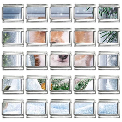 Puppy watching snow 9mm Italian Charm (25 pack) from ArtsNow.com Front