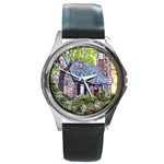 Essex Lighthouse -AveHurley ArtRevu.com- Round Metal Watch