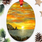 James Hurley Point Lighthouse -AveHurley ArtRevu.com- Ornament (Oval)
