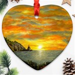 James Hurley Point Lighthouse -AveHurley ArtRevu.com- Ornament (Heart)
