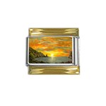 James Hurley Point Lighthouse -AveHurley ArtRevu.com- Gold Trim Italian Charm (9mm)