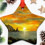 James Hurley Point Lighthouse -AveHurley ArtRevu.com- Star Ornament (Two Sides)