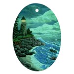 Jerrys Lighthouse -  Ave Hurley - Wrap Canvas Version Ornament (Oval)
