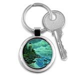 Jerrys Lighthouse -  Ave Hurley - Wrap Canvas Version Key Chain (Round)