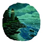 Jerrys Lighthouse -  Ave Hurley - Wrap Canvas Version 18  Premium Round Cushion 