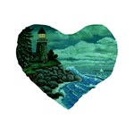 Jerrys Lighthouse -  Ave Hurley - Wrap Canvas Version 16  Premium Heart Shape Cushion 