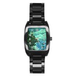 Jerrys Lighthouse -  Ave Hurley - Wrap Canvas Version Men s Stainless Steel Barrel Analog Watch