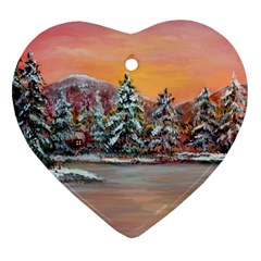  Jane s Winter Sunset   by Ave Hurley of ArtRevu ~ Heart Ornament (Two Sides) from ArtsNow.com Front