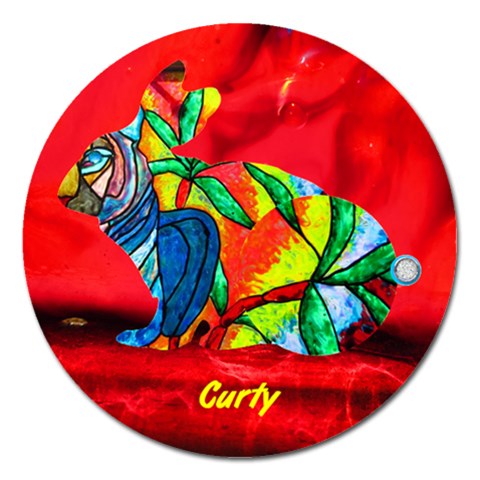 curty Magnet 5  (Round) from ArtsNow.com Front
