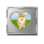 Walking Dog Mega Link Heart Italian Charm (18mm)