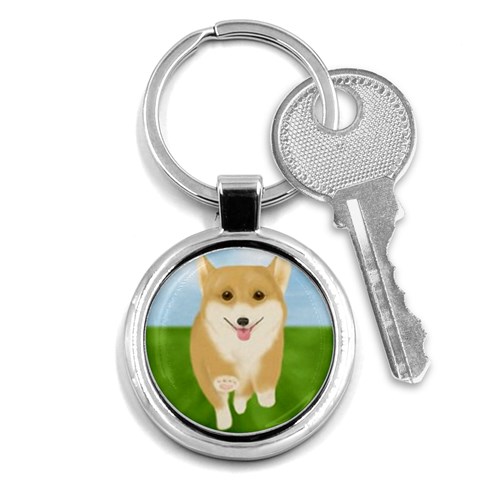 Walking Dog Key Chain (Round) from ArtsNow.com Front