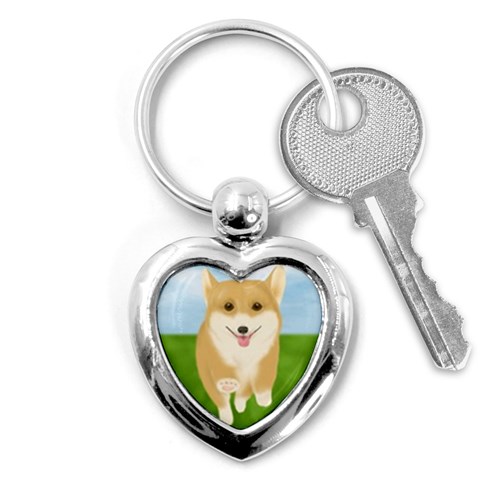 Walking Dog Key Chain (Heart) from ArtsNow.com Front