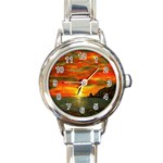 Alyssa s Sunset -Ave Hurley ArtRevu.com- Round Italian Charm Watch