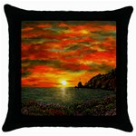 Alyssa s Sunset -Ave Hurley ArtRevu.com- Throw Pillow Case (Black)