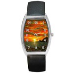 Alyssa s Sunset -Ave Hurley ArtRevu.com- Barrel Style Metal Watch