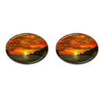 Alyssa s Sunset -Ave Hurley ArtRevu.com- Cufflinks (Oval)