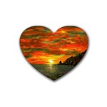 Alyssa s Sunset -Ave Hurley ArtRevu.com- Rubber Coaster (Heart)