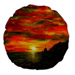 Alyssa s Sunset -Ave Hurley ArtRevu.com- Large 18  Premium Round Cushion 