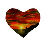Alyssa s Sunset -Ave Hurley ArtRevu.com- Standard 16  Premium Heart Shape Cushion 