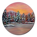 Jane s Winter Sunset -AveHurley ArtRevu.com- Round Mousepad