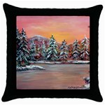 Jane s Winter Sunset -AveHurley ArtRevu.com- Throw Pillow Case (Black)