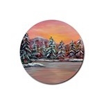 Jane s Winter Sunset -AveHurley ArtRevu.com- Rubber Coaster (Round)