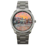 Jane s Winter Sunset -AveHurley ArtRevu.com- Sport Metal Watch