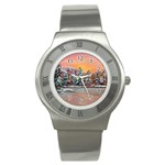 Jane s Winter Sunset -AveHurley ArtRevu.com- Stainless Steel Watch