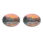 Jane s Winter Sunset -AveHurley ArtRevu.com- Cufflinks (Oval)