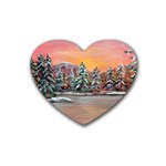 Jane s Winter Sunset -AveHurley ArtRevu.com- Rubber Heart Coaster (4 pack)