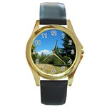 land2 Round Gold Metal Watch