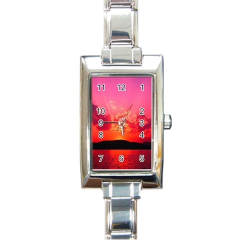 Sunset Rectangular Italian Charm Watch from ArtsNow.com Front