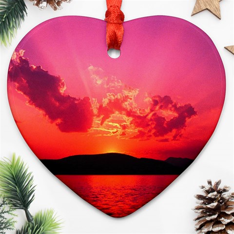 Sunset Ornament (Heart) from ArtsNow.com Front