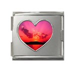 Sunset Mega Link Heart Italian Charm (18mm)