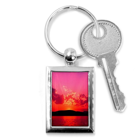 Sunset Key Chain (Rectangle) from ArtsNow.com Front