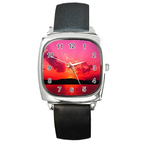 Sunset Square Metal Watch from ArtsNow.com Front