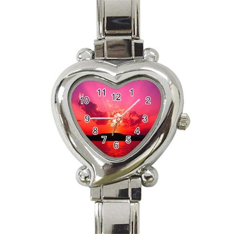 Sunset Heart Italian Charm Watch from ArtsNow.com Front