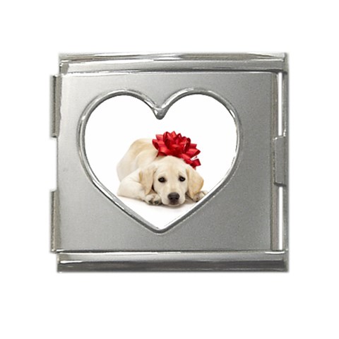 j0431254 Mega Link Heart Italian Charm (18mm) from ArtsNow.com Front