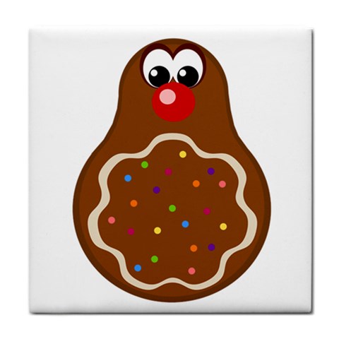 Holiday Gingerbread Cookie Tile Coaster from ArtsNow.com Front