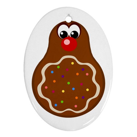 Holiday Gingerbread Cookie Ornament (Oval) from ArtsNow.com Front