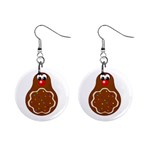 Holiday Gingerbread Cookie 1  Button Earrings