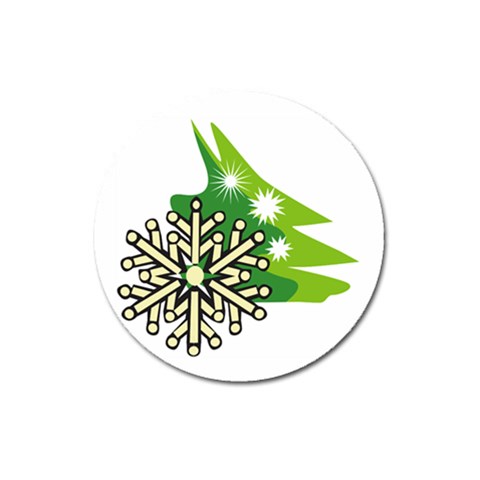 Winter Snowflake Magnet 3  (Round) from ArtsNow.com Front