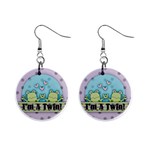 I m A Twin 1  Button Earrings