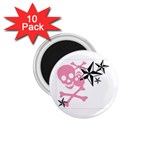 Pink Skull Stars 1.75  Magnet (10 pack) 