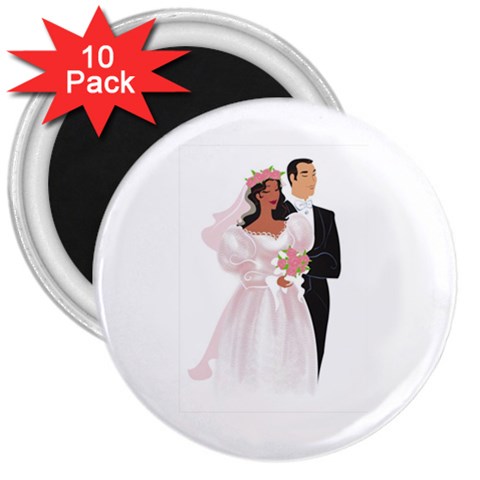 Bride and Groom 3  Magnet (10 pack) from ArtsNow.com Front