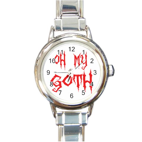 Oh My Goth Round Italian Charm Watch from ArtsNow.com Front
