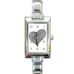 Sewn Up Dark Heart Rectangular Italian Charm Watch