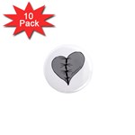 Sewn Up Dark Heart 1  Mini Magnet (10 pack) 